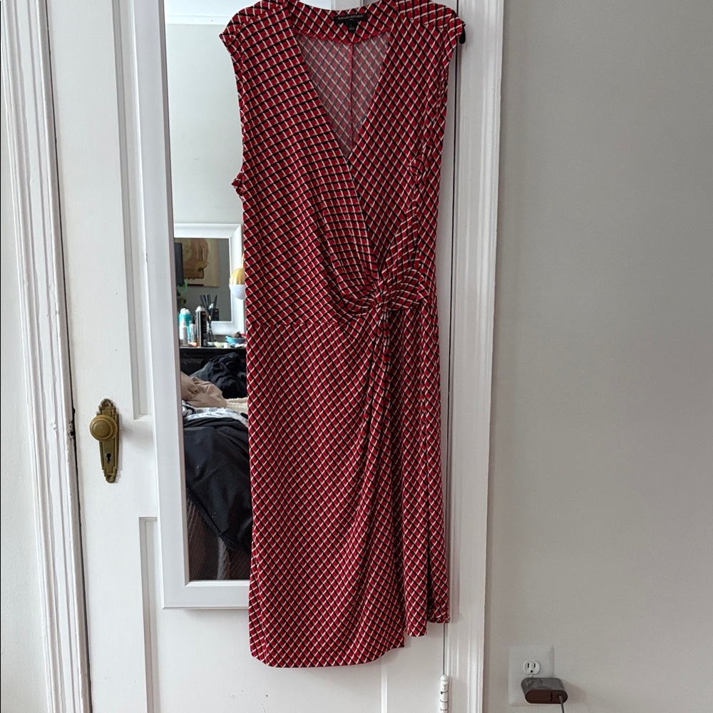 Banana Republic Red & Navy Wrap-like Dress